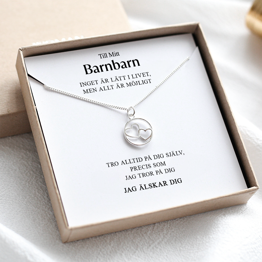 Till mitt Barnbarn - Interlocked heart halsband