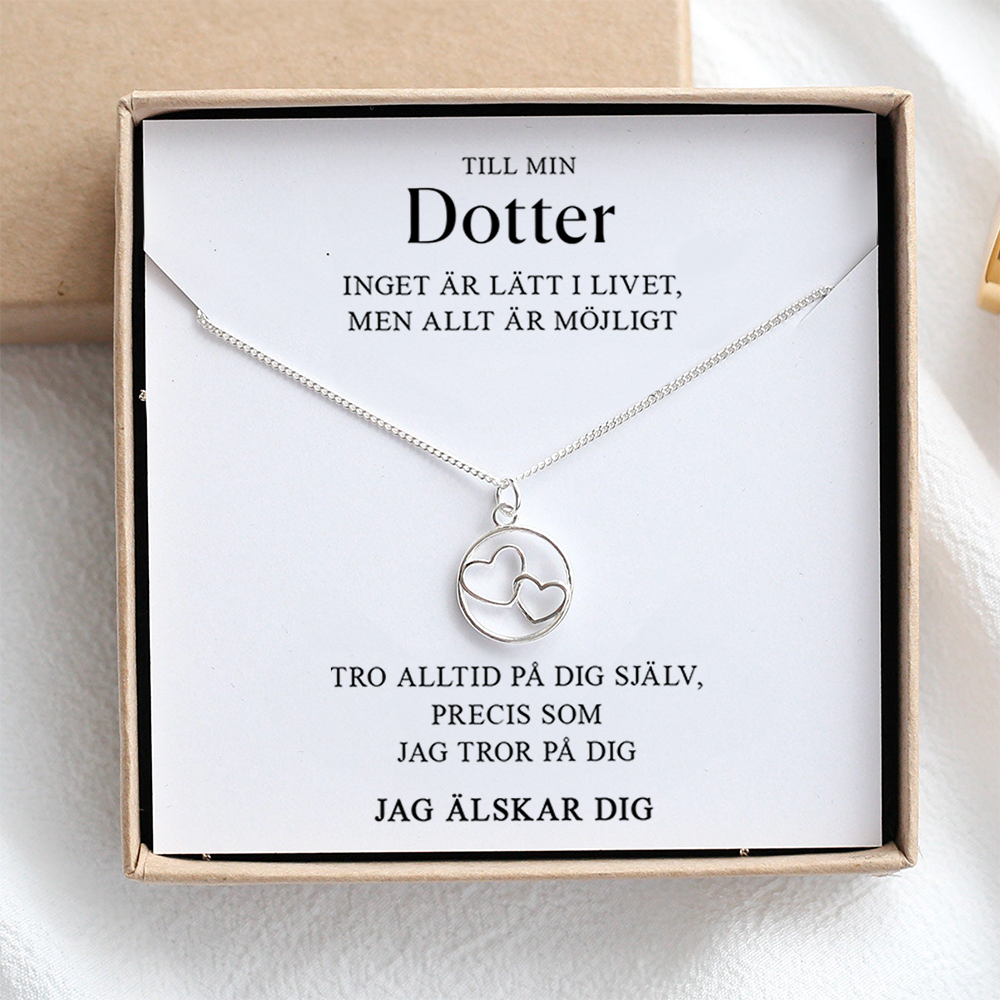 Till min Dotter - Interlocked heart halsband