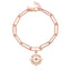 Kompassgraverat armband med diamanter - Forever linked - Roséguld