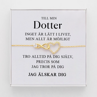 Till min dotter armband - Infinity-hjärta - Guld