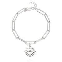 Kompassgraverat armband med diamanter - Forever linked - Roséguld