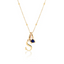 Personlig Initial & Droplet Birthstone halsband