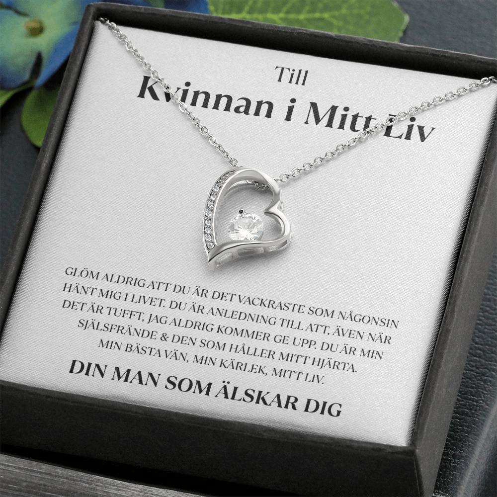 Till min Kvinnan i Mitt Liv - Halsband med kärlekshjärta