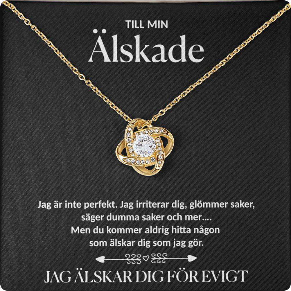 Till min Älskade - halsband med evig ros - Guld