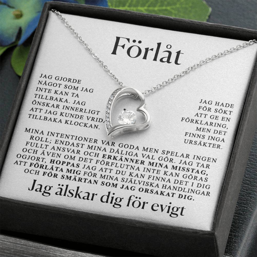 Ursäkt present till henne - hjärta halsband