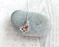 Särskilda dotter Infinity Heart Birthstone halsband